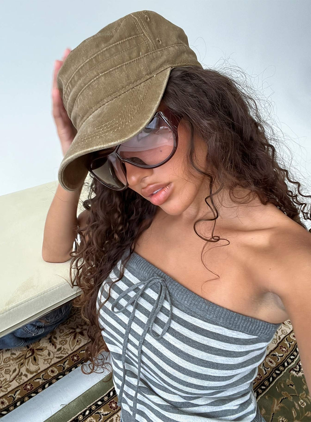Odera Military Cap Washed Beige