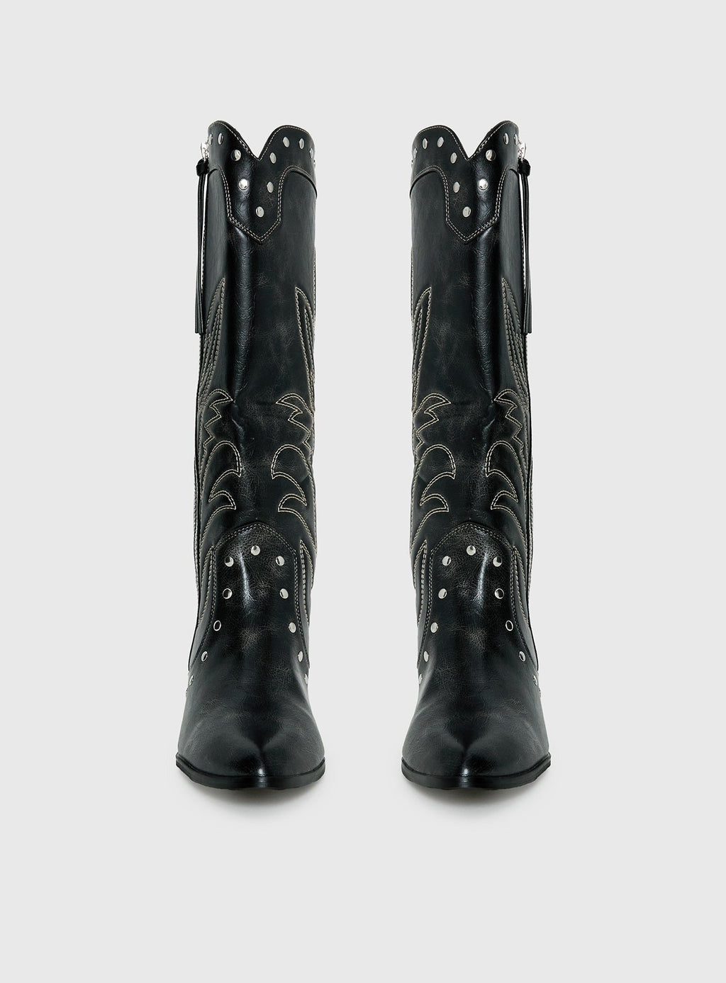 Austin Distressed Cowboy Boots Black