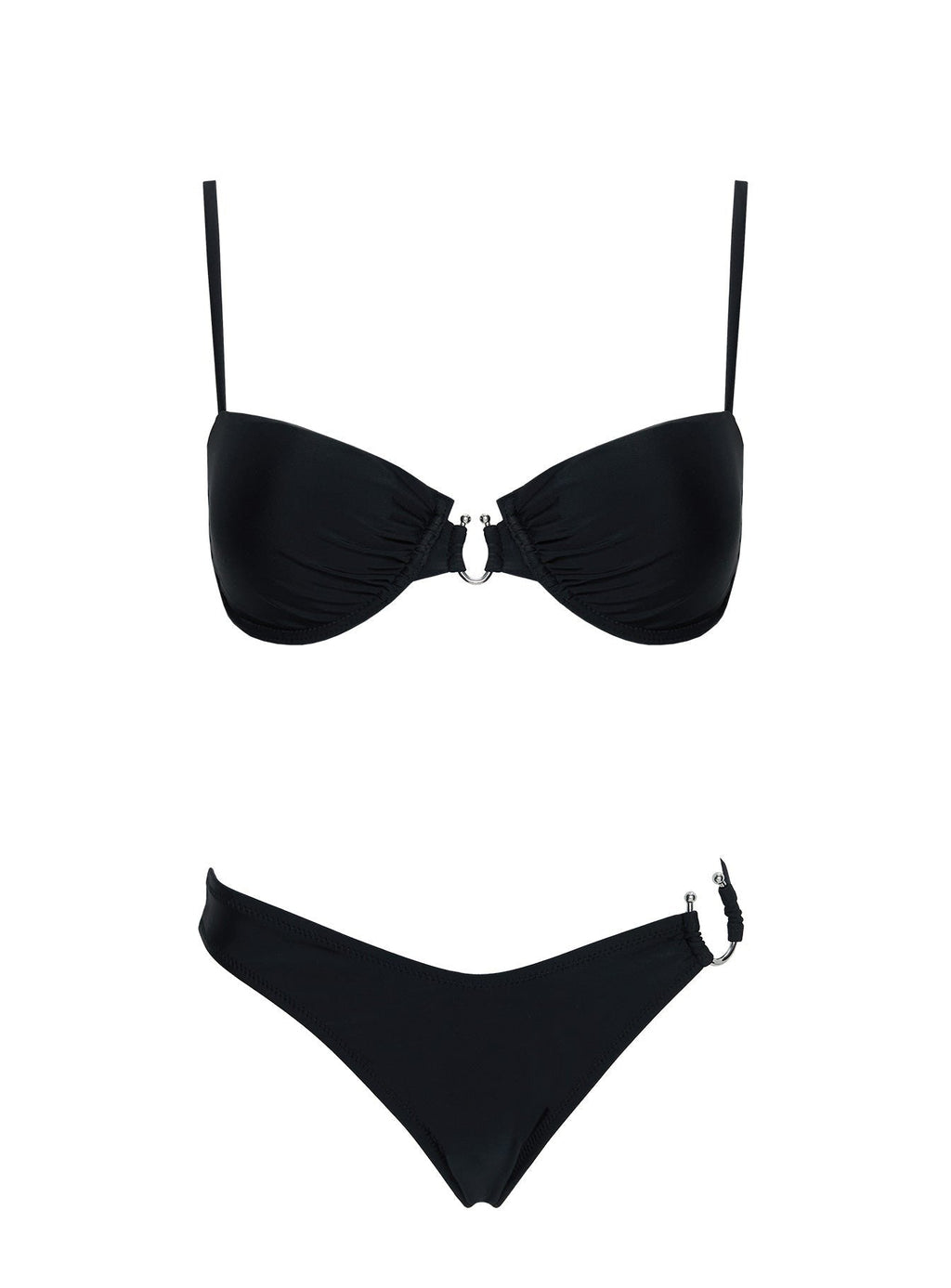 Alexea Hardware High Side Bikini Bottoms Black