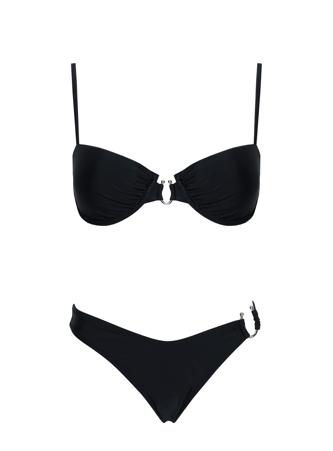 Alexea Hardware High Side Bikini Bottoms Black