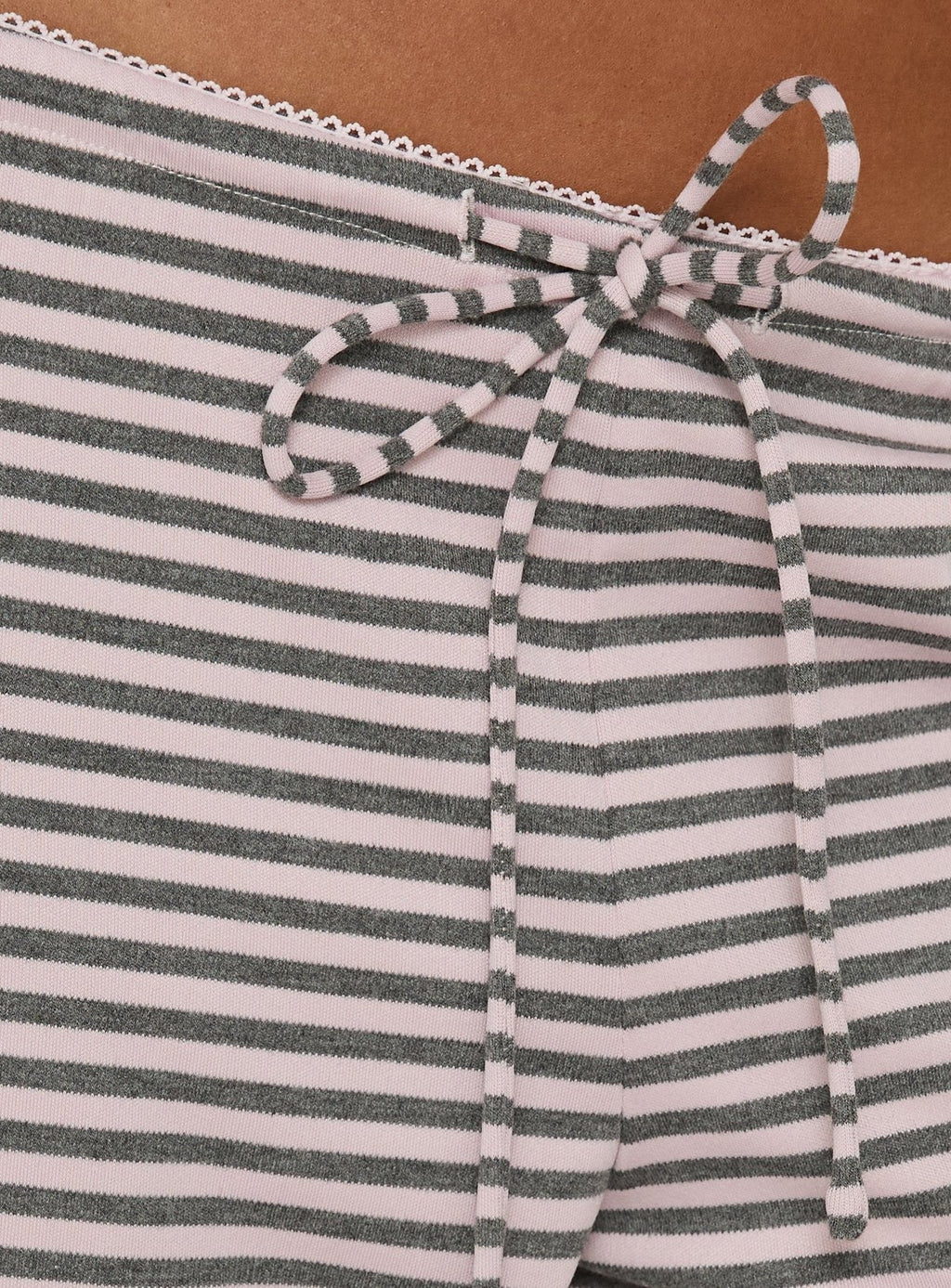 Allice Tie Waist Sleep Pants Pink / Grey Stripe