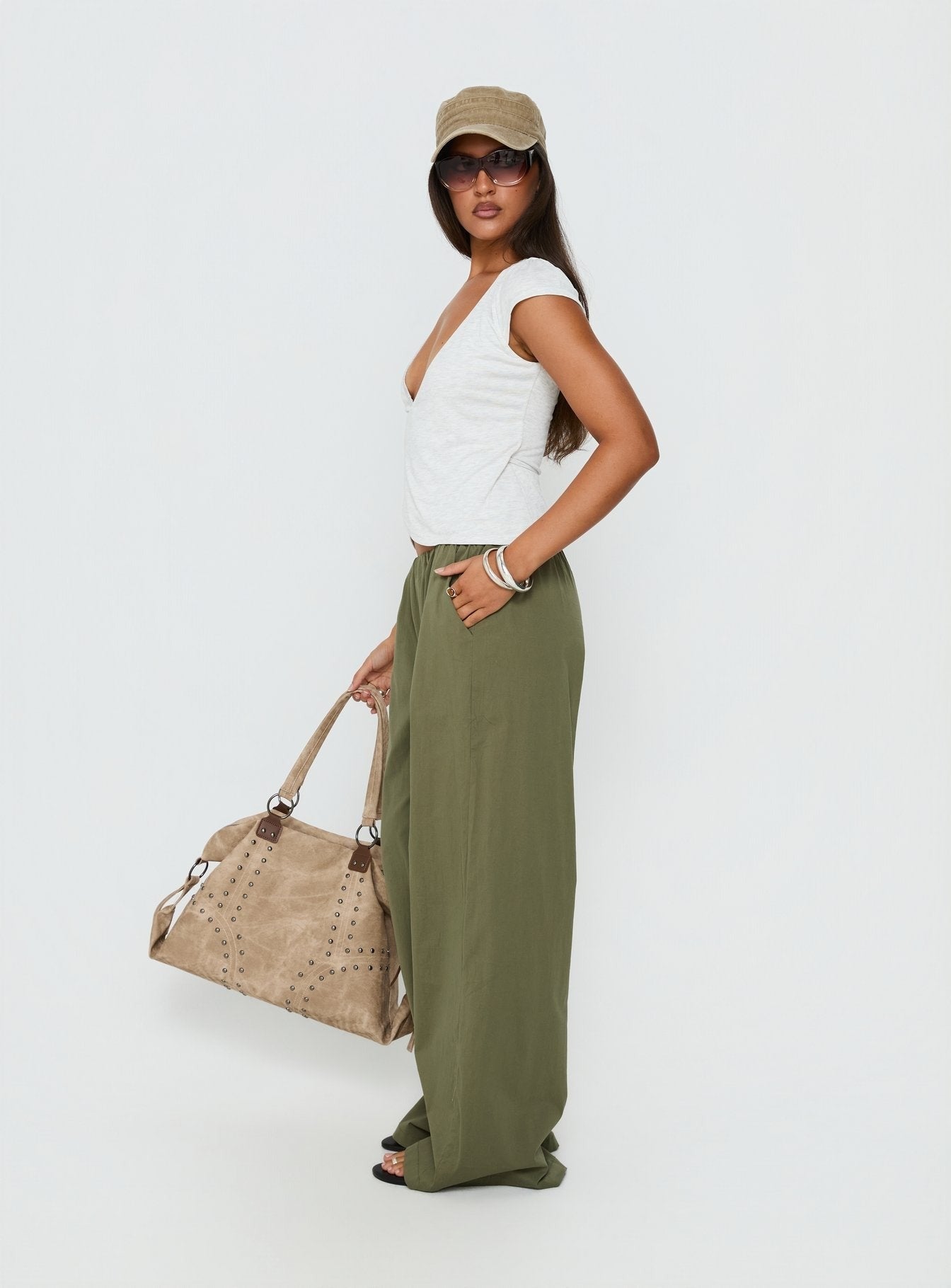 Lunea Concealed Waistband Pants Khaki