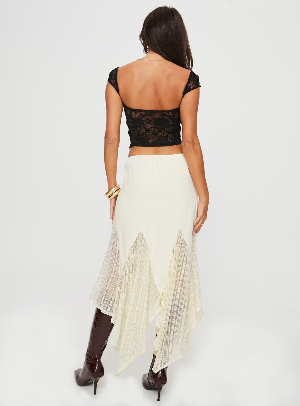 Madame Lace Maxi Skirt Cream Tall