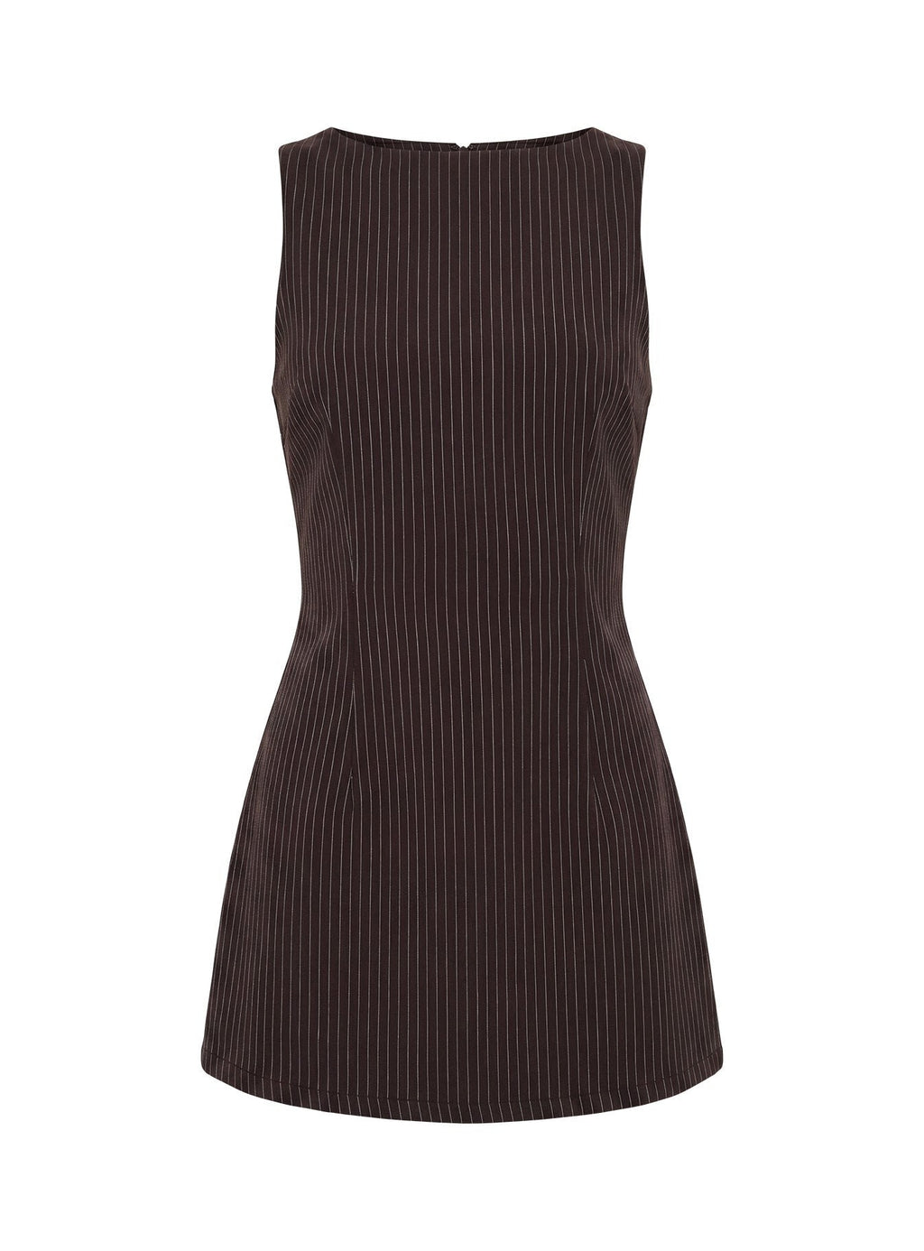 Yumiko Romper Brown Pinstripe Petite
