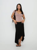 Futura Asymmetrical Midi Skirt Black