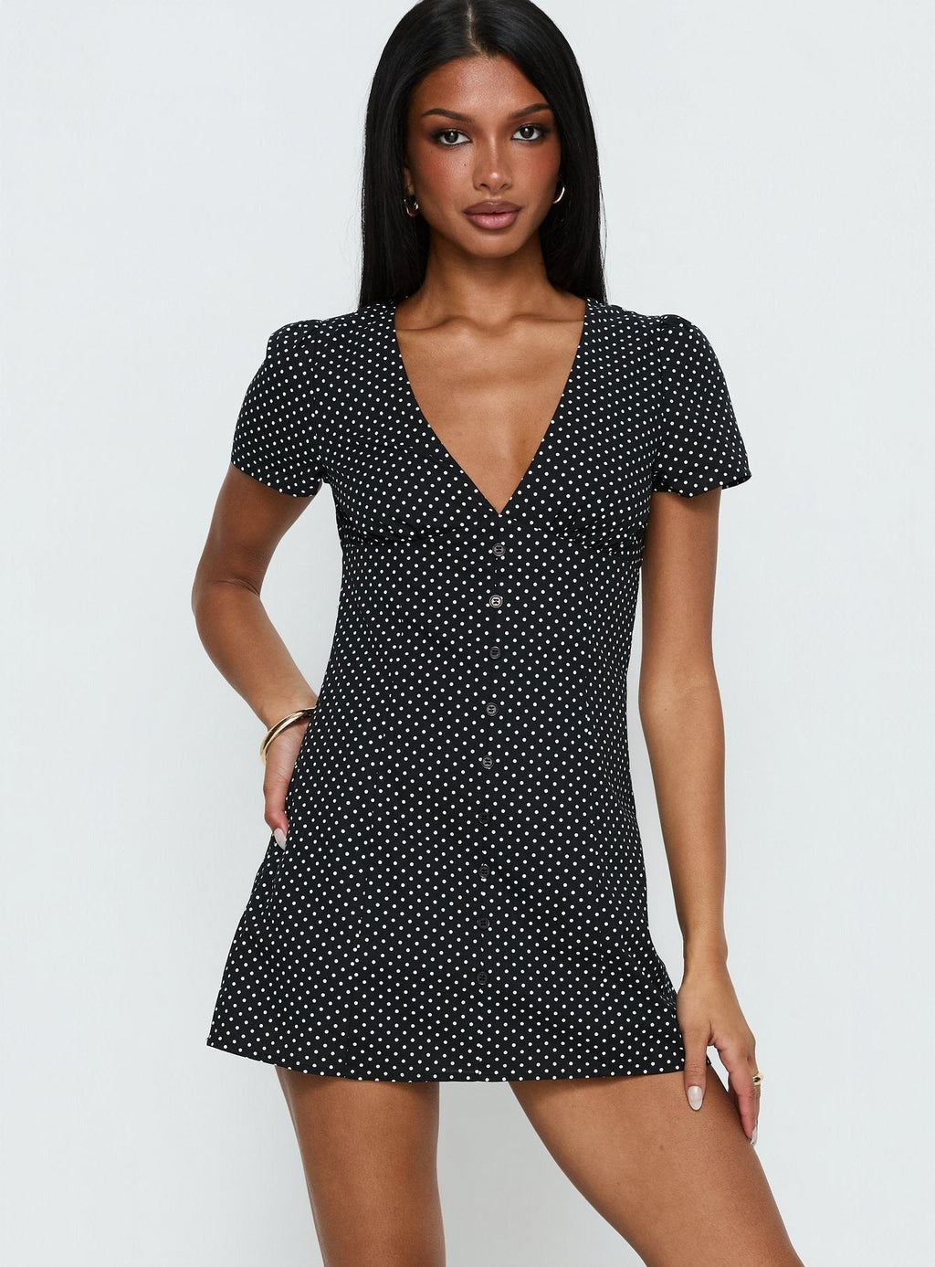 Loveliness Romper Black Polka