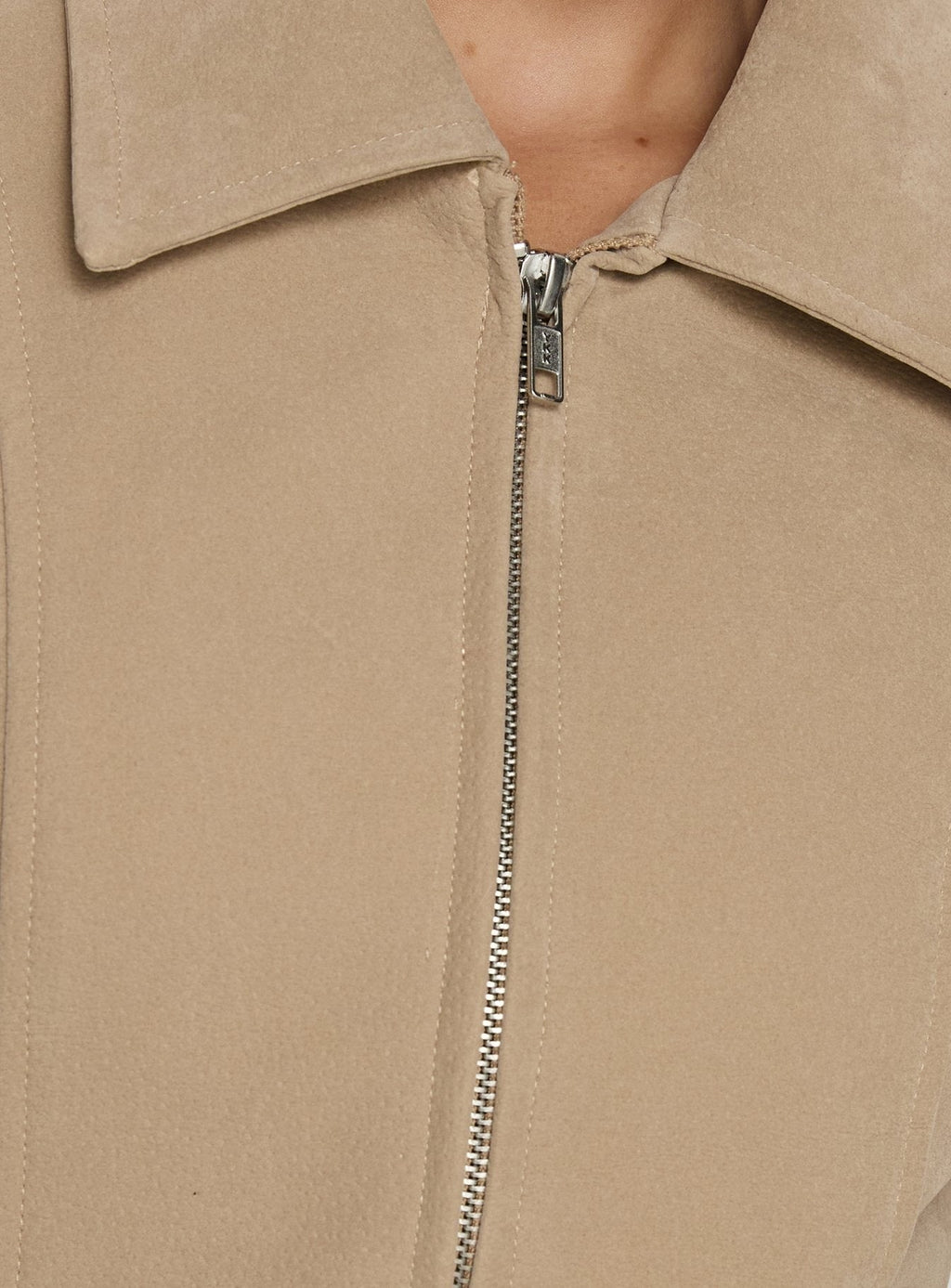 Ryzen Faux Suede Fitted Jacket Stone
