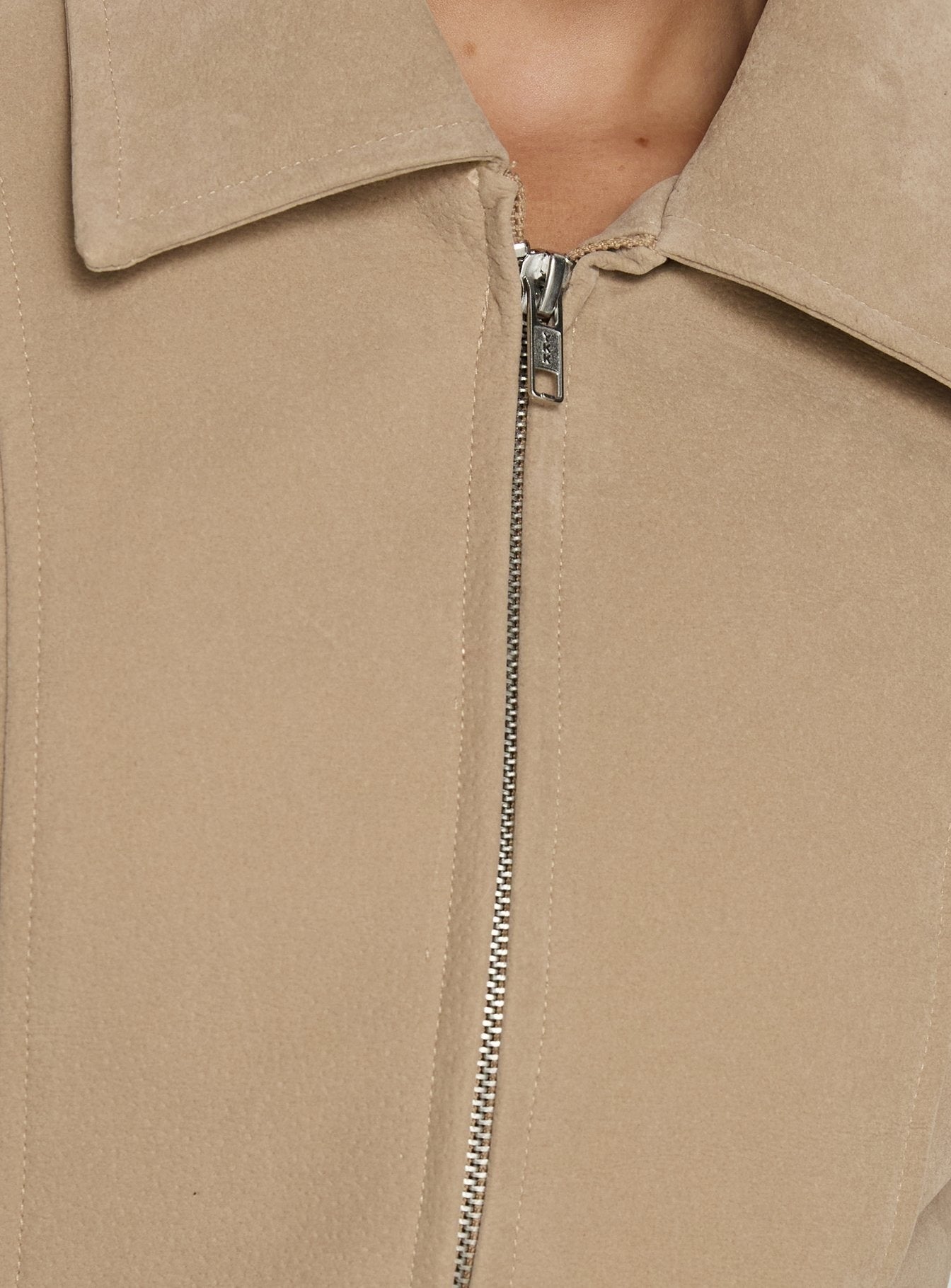 Ryzen Faux Suede Fitted Jacket Stone