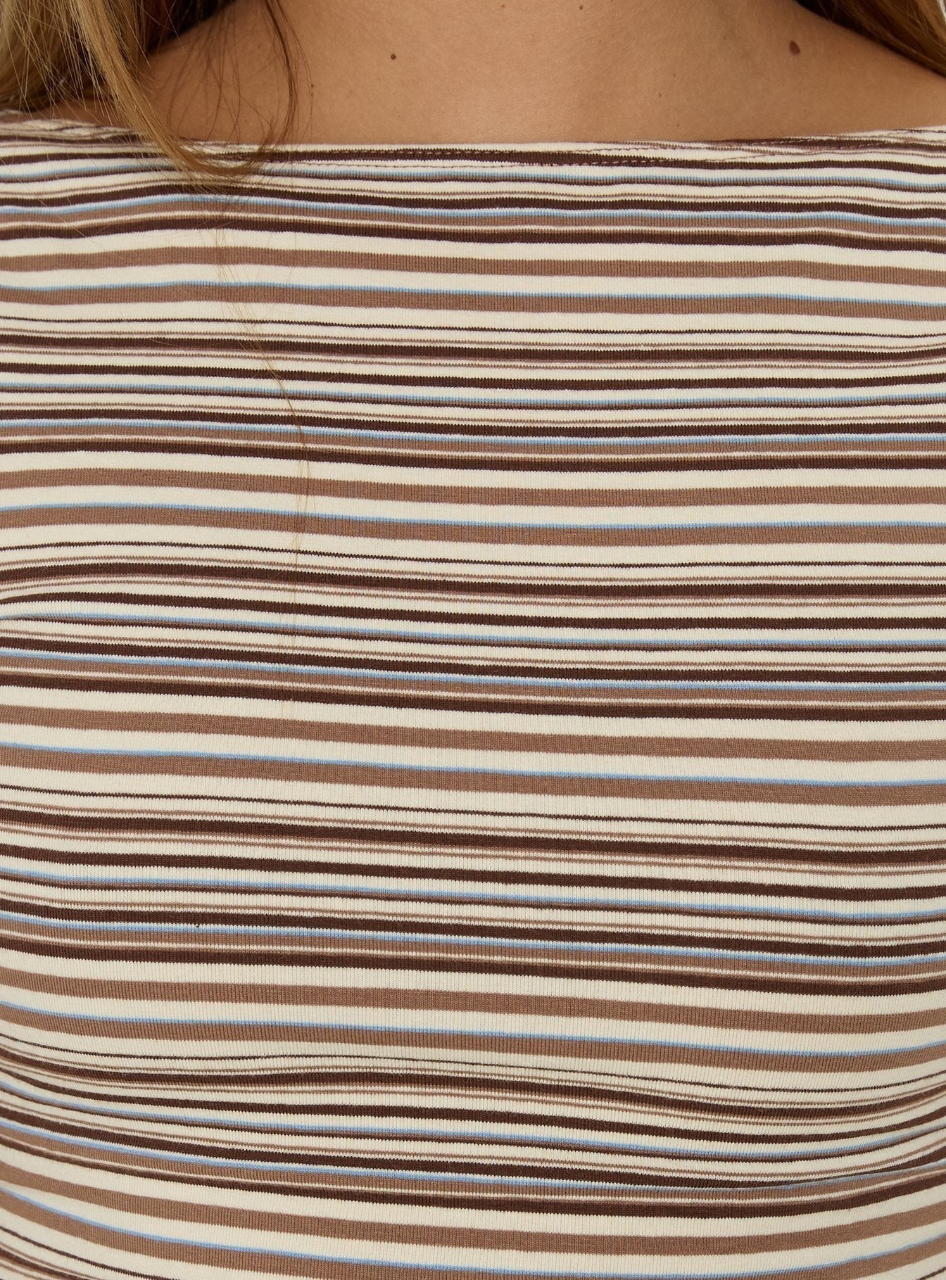 Nyren Low Back Boatneck Top Multi Stripe