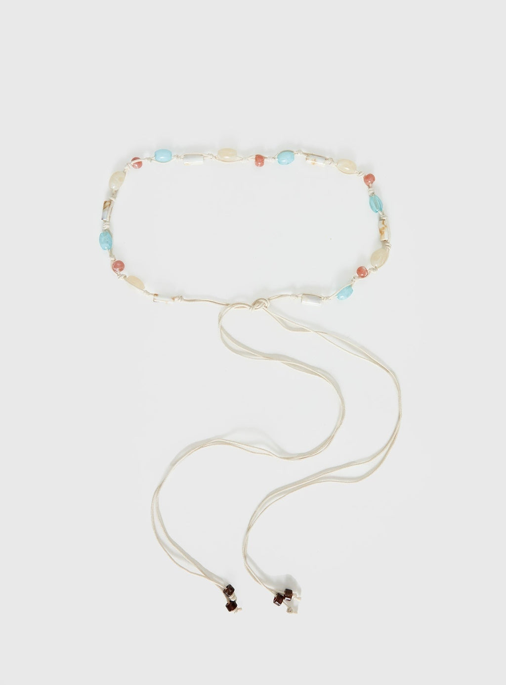 Angeleah Bead Detail Wrap Belt Blue / Beige