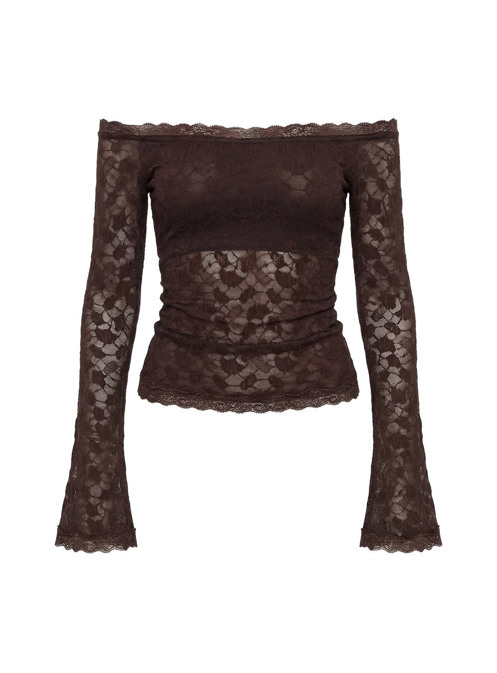 Mochapella Off The Shoulder Top Brown