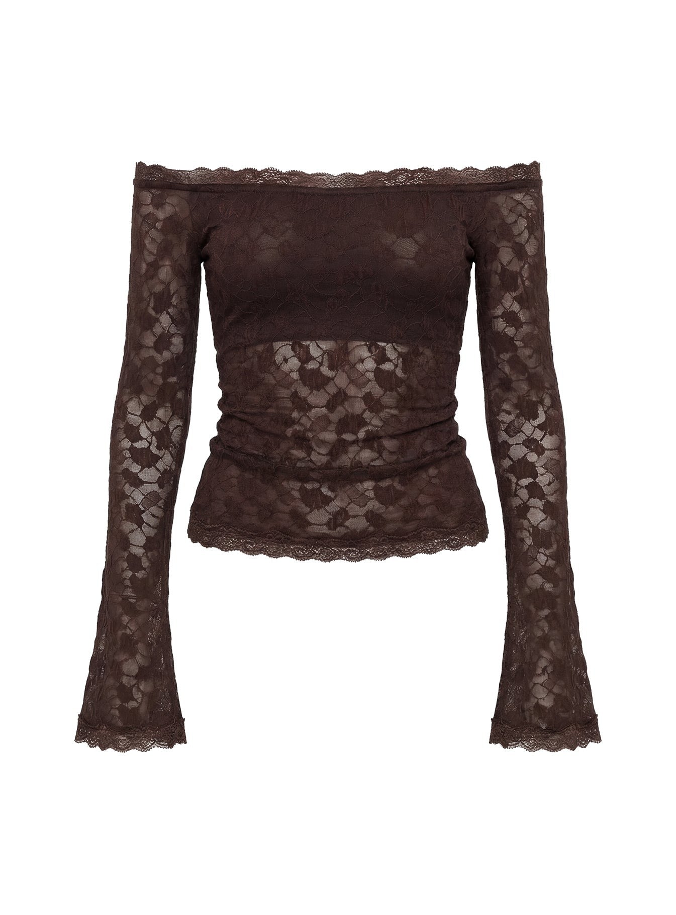 Mochapella Off The Shoulder Top Brown