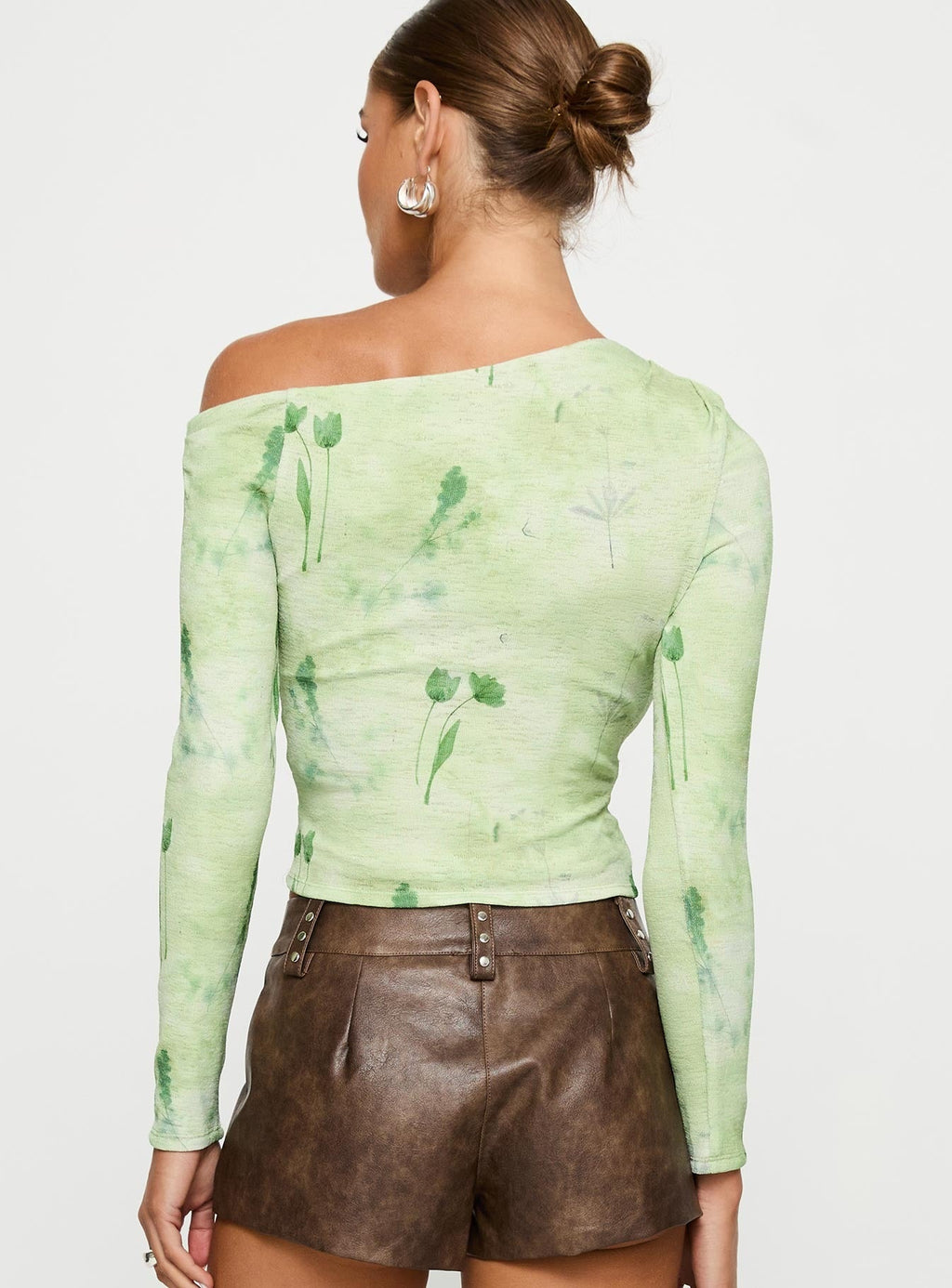 Malian Long Sleeve Top Green Floral