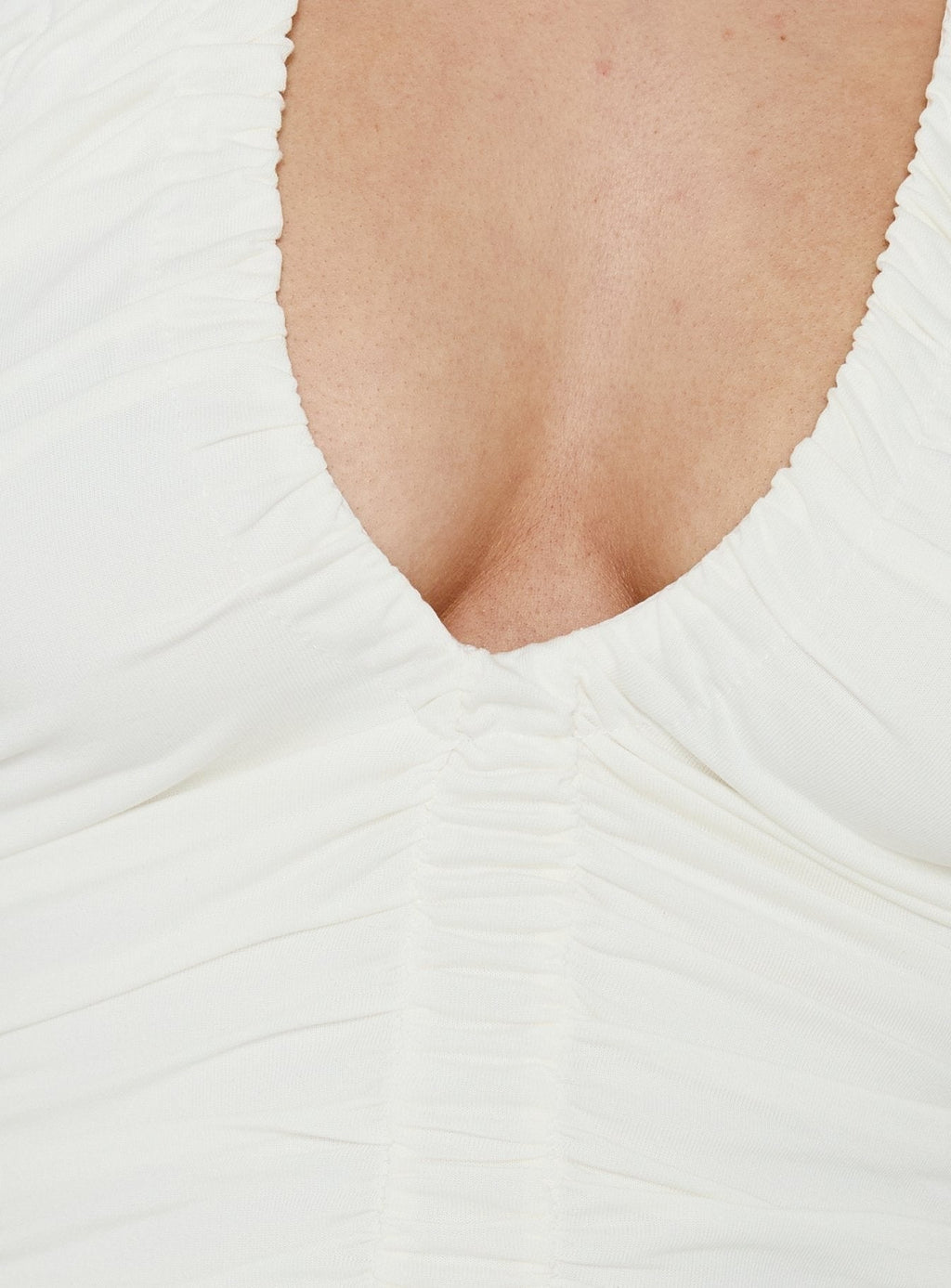 Opalite Ruched Halter Top White