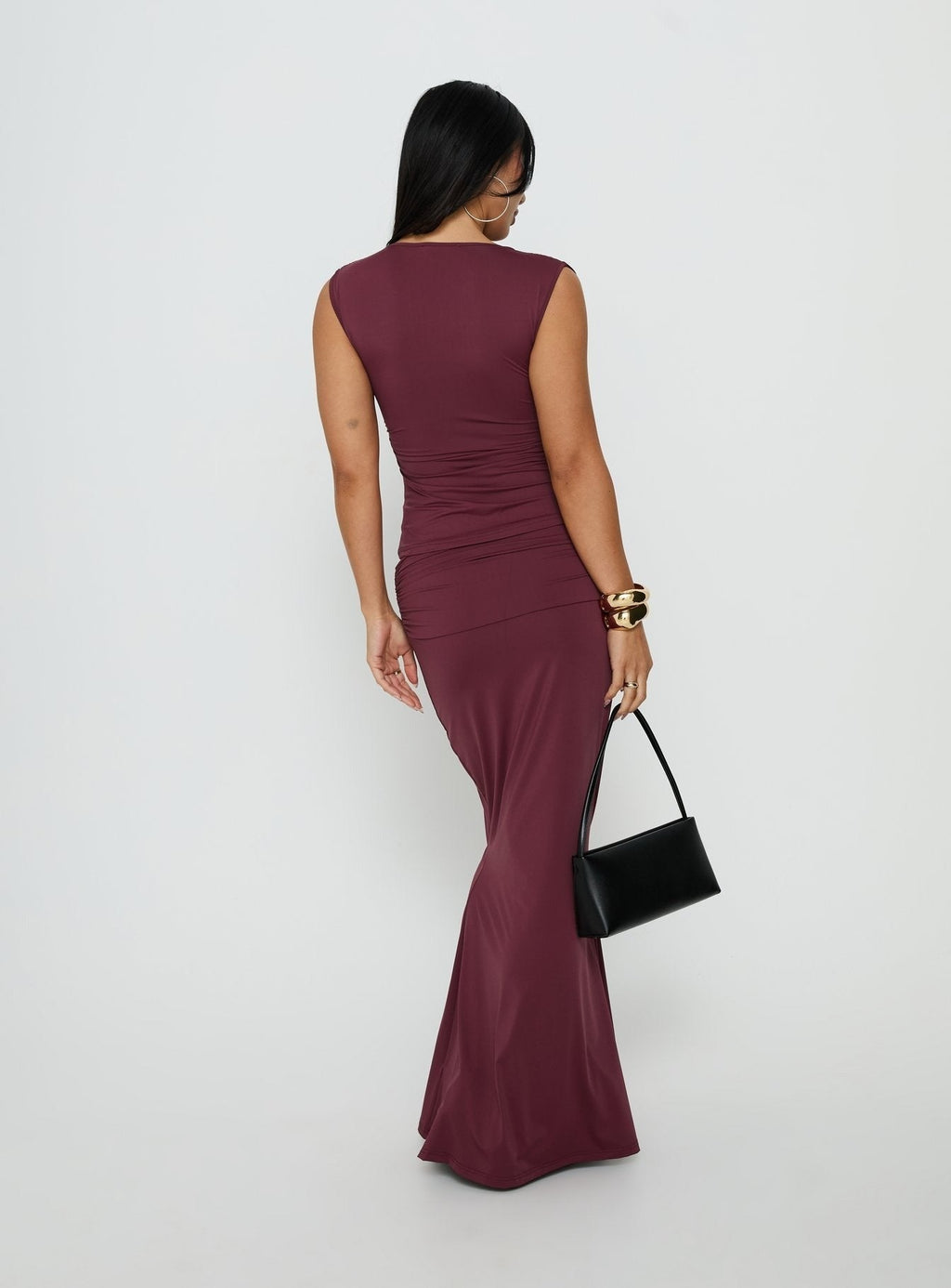 Liorah Foldover Waist Maxi Skirt Red