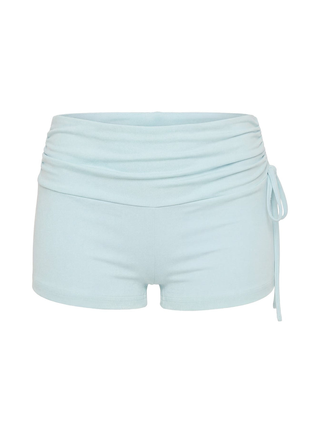 Daily Define Ruched Tie Side Micro Shorts Icy Blue