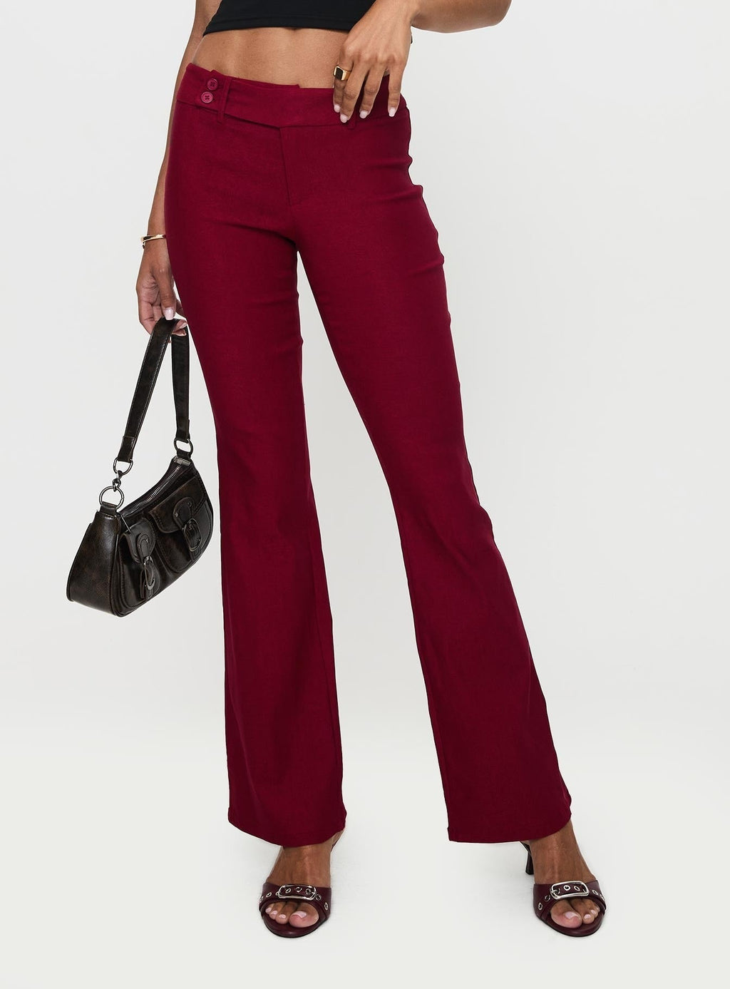 Kinkirk Flared Pants Burgundy Tall