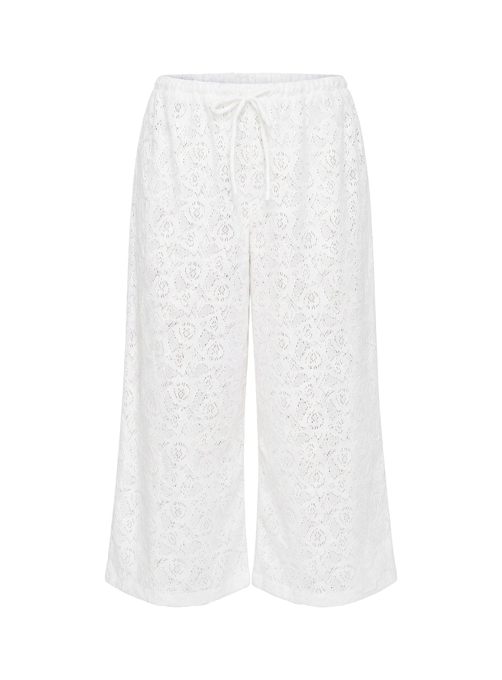 Kiss Me Quick 3/4 Lace Drawstring Pants White