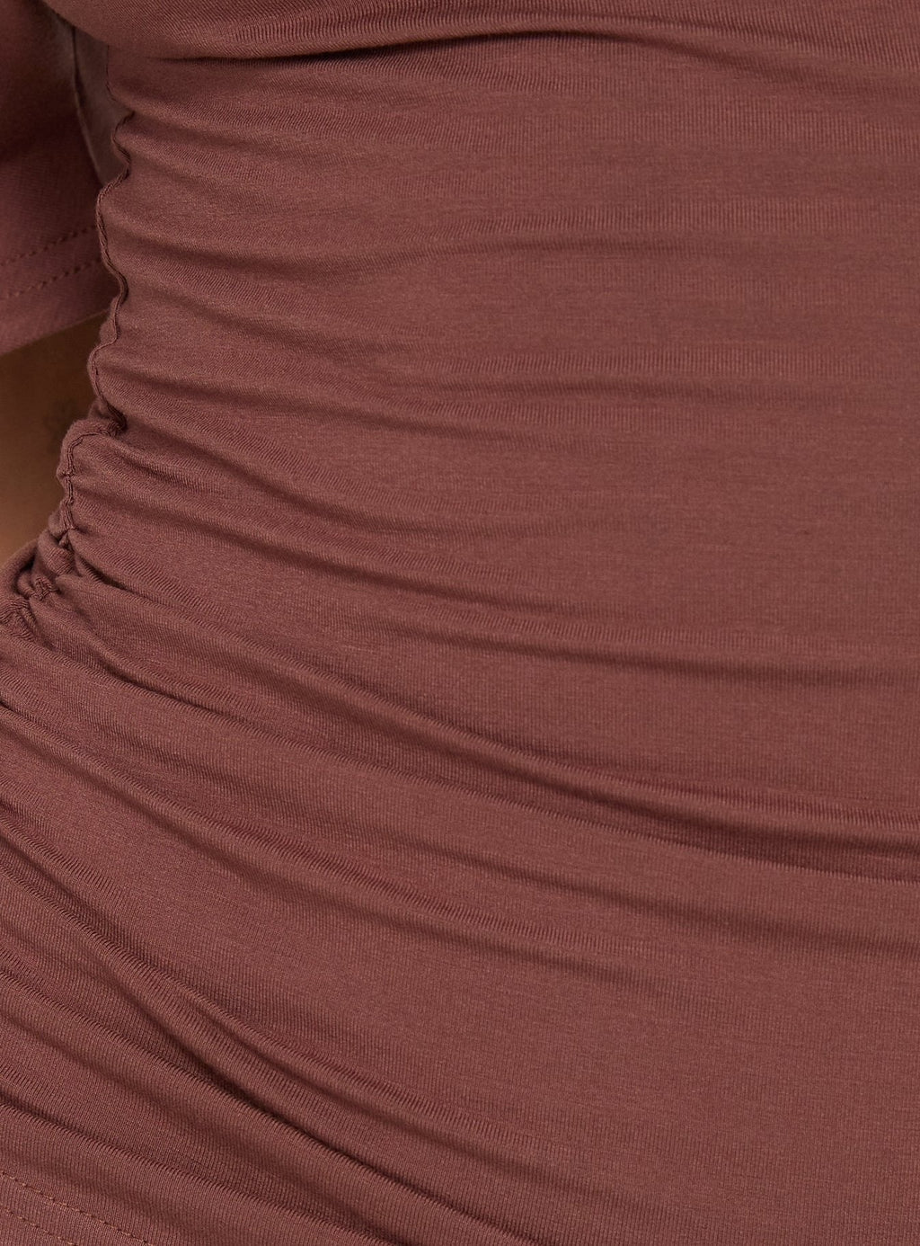 Luckiest Girl Off Shoulder Cinched Top Clay