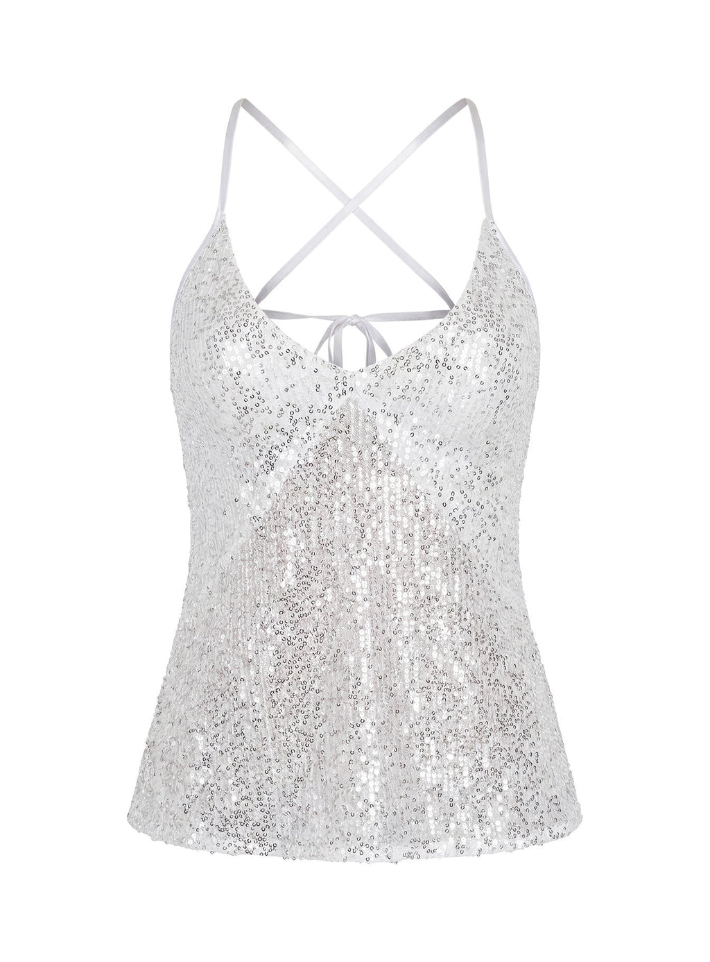 Opaline Sequin Cami Top Silver